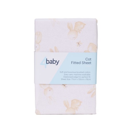 4Baby Flannel Cot Fitted Sheet Bunny