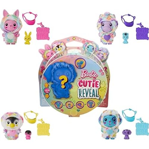 Barbie Cutie Reveal Animal Color Dream-Themed Pet & Accessories with 5 Surprises Including Mini Pet, Color Change & Clip