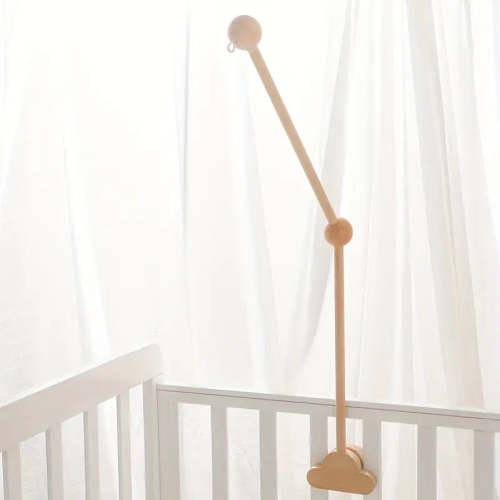 Wooden Cot Arm - Wood Cloud Design
