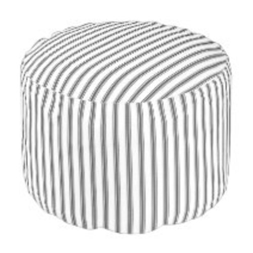 Beige and Crimson Red Classic Ticking Stripes Pouf | Zazzle