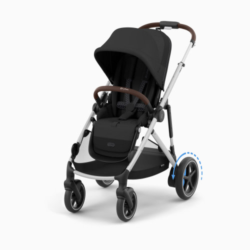 Cybex eGazelle S Electronic Assist Stroller - Silver Frame/Moon Black Seat