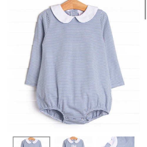 Elliot Long Sleeve Bubble, Slate Blue Stripe – Stitchy Fish