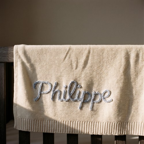 Hand Knitted Personalized Blanket