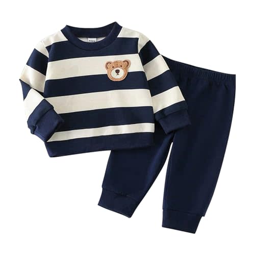 Toddler Baby Boy 6M-3T Clothes Set Color Block Long Sleeve Sweatshirt Tops + Joggers Pants Newborn Outfit Set