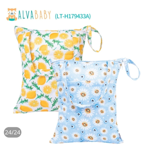 (Various packs) 2-Pack Waterproof Wet Dry Bags – Reusable Cloth Diaper Bags with Dual Zipper Pockets for Travel, Beach, Pool, Gym & Dayc