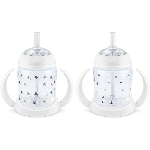 NUK Learner Straw Cup, 5oz, 2-Pack - Toddler Sippy Cup with Soft Straw for Easy Drinking, Suitable for Ages 6 Months and Up, Timeless Collection