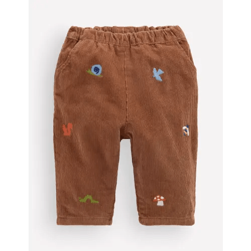 Cotton Cord Pants - Embroidered Taupe | Boden USA