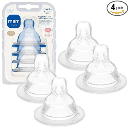 MAM Baby Bottle Anti Colic Nipple Mixed Flow 4 Pack fits All MAM Bottles