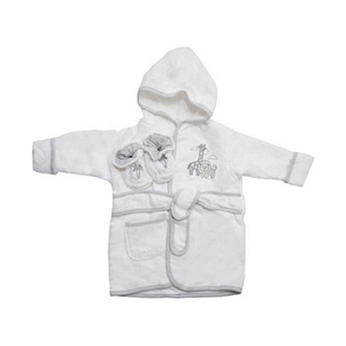 Baby Bathrobe Set with Hood and Booties, Soft Cotton Terry