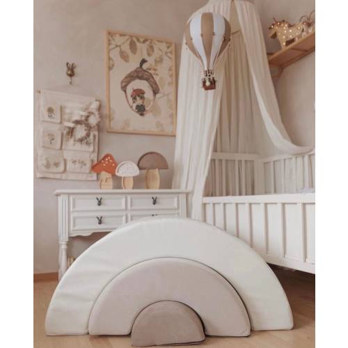 Soft Playset Rainbow | Foam Climbing Rainbow Bridge | Indoor soft playground | Activity foam play toys | Trio Rainbow Climber - Beige