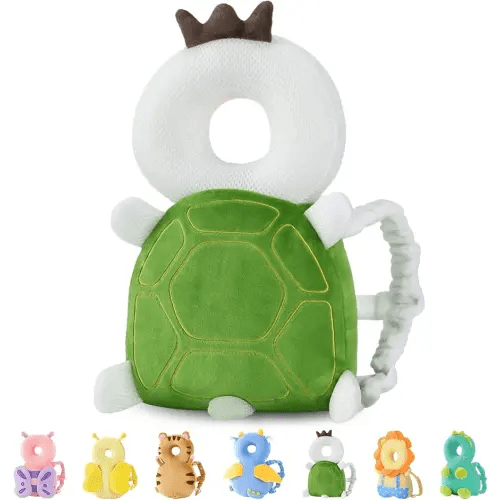 JunNeng Baby Head Protector Backpack, Toddler Walking Fall Head Protection, Green Turtle