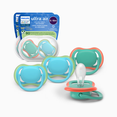 Philips Avent Ultra Air Pacifier 6-18M (4 Pack) - Jade / Tender Aqua, 6-18M