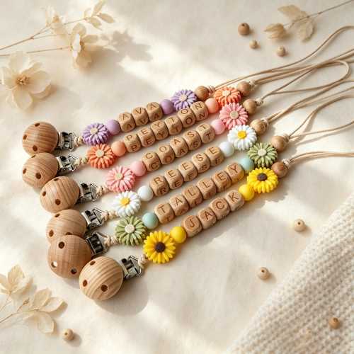 Personalized Pacifier Clip, Custom Dummy Clip, Pacifier Holder, Soother Clip, Binky Clip, Baby Shower Gift, Baby Gift, Newborn Gift
