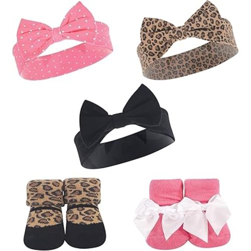 Hudson Baby baby-girls Headband and Socks Set