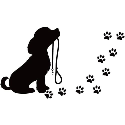 Dog Paw Prints Vinyl Wall Decal Removable Pet Stickers for Kids Boys Girls Baby Nursery Bedroom Decor