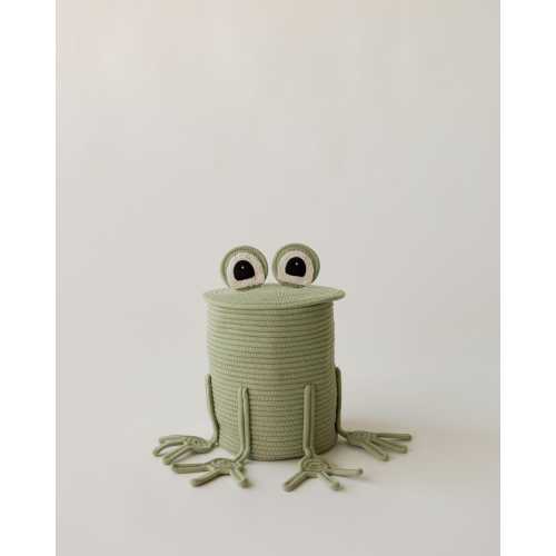 Freddy the Frog Storage Basket | Eco-Friendly Cotton Rope | Kid Nursery Organizer