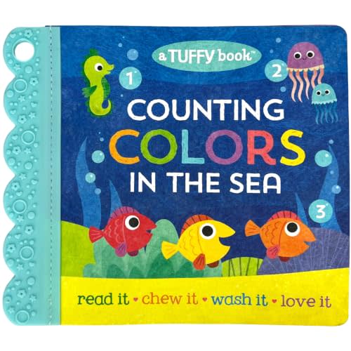 Tuffy Counting Colors in the Sea Book - Washable, Chewable, Unrippable Pages With Hole For Stroller Or Toy Ring, Teether Tough (A Tuffy Book)