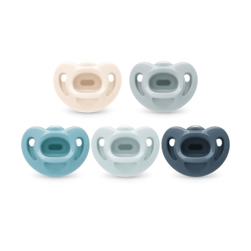 NUK Timeless Comfy Pacifier | 100% Silicone, One-Piece Design | BPA-Free, Gentle on Baby’s Skin | 5-Pack, for 0-6M