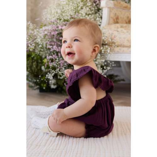Organic Cotton Muslin Beatrice Playsuit - Fig