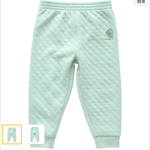Girls' Quilted Jersey Logo Elastic Sweatpants (Infant/Toddler) | 4T | Carhartt