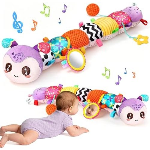 Baby Sensory Toys 0-6 6-12 Months, Musical Stuffed Caterpillar Toys