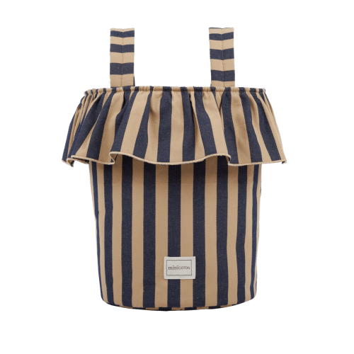 Basket Rayas - Navy + Caramel · Minicoton