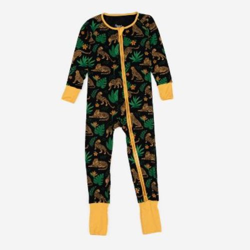 Leveret Kids Footed Bamboo Pajamas Leopard 0-3 Months
