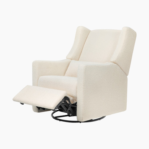 babyletto Kiwi Manual Recliner and Swivel Glider - Performance Ivory Boucle
