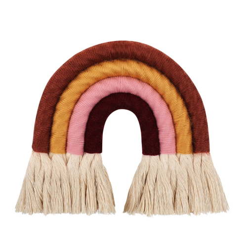 Shinycome Boho Decor Macrame Rainbow Wall Hanging for Baby Girls Kids Nursery Rooms Gift