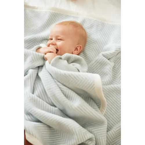 Harborview Herringbone Sky Mini Blanket