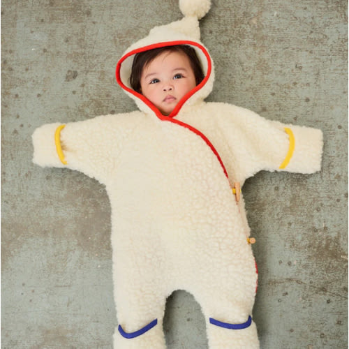 BOBO CHOSES X BINIBAMBA MERINO WOOL SNUGGLESUIT BABY ROMPER