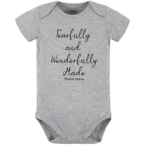 Fearfully and Wonderfully Made Religious Baby Bodysuit, Newborn Outfit, Baby Clothes, Gift for Children