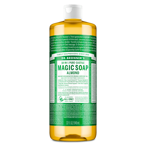Dr. Bronner's Magic Soap - Almond - Pure-Castile Liquid Soap - 32 oz – for face, body wash, hands