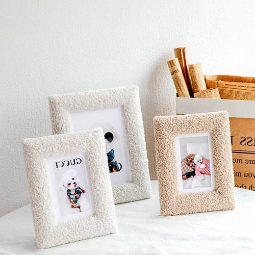 6x4, 7x5 frame, Teddy velvet cute frame, plush creative photo display, children's frame, free photo development