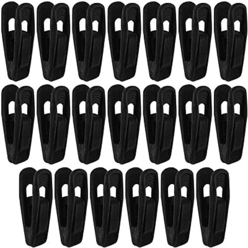 Litoexpe 20 Pcs Black Velvet Hangers Clips, Pants Hangers Velvet Clips, Strong Finger Flocked Clips for Thin Felt Hangers