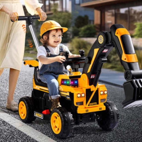 3-In-1 Toddler 6V Ride-On Push Car Kids 4WD Rechargeable Excavator wit – Sun Baby