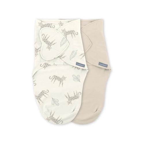 Ingenuity SwaddleMe Monogram Collection Baby Swaddle 2PK 0-3 Months Cotton - Beige