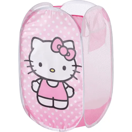 Sanrio Hello Kitty Pop-Up Hamper,Collapsible Laundry Basket with Durable Handles,Lightweight Storage Bin for Kids' Bedroom, Nursery, or Playroom,Pink