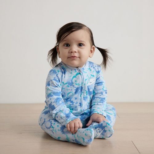 Newborn Baby Girls Nike Floral Footed Coverall