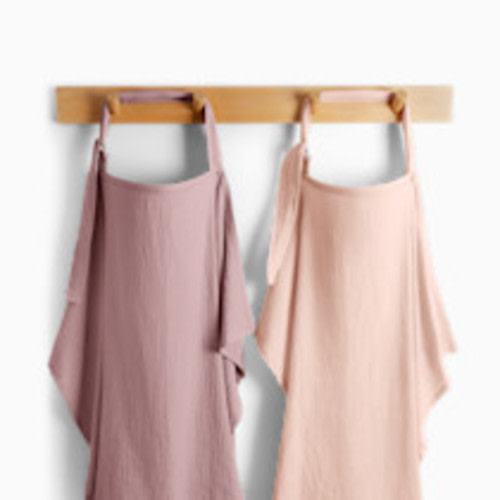 Comfy Cubs Muslin Nursing Cover with Adjustable Neck Strap (2 Pack) - Blush And Mauve, 2