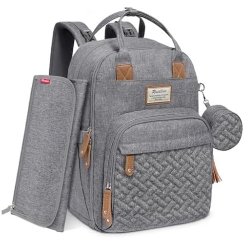 RUVALINO Baby Diaper Bag Backpack with Changing Pad, Baby Shower Gifts