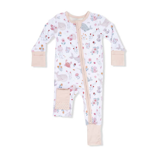 2-Way Zip Romper, Garden Sea Creatures (0-3M)