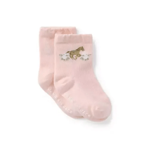 Baby Pale Pink Baby Horse Sock by Janie and Jack