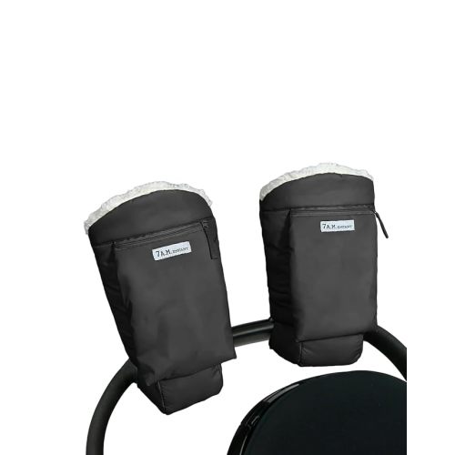 7AM Enfant Stroller Warmmuffs Gloves - Anti-Freeze Stroller Mittens for Handlebars, Water Repellent Hand Warmer Muff for Cold Weather, Plush Lined Stroller Warmmuffs | Winter Stroller Accessories