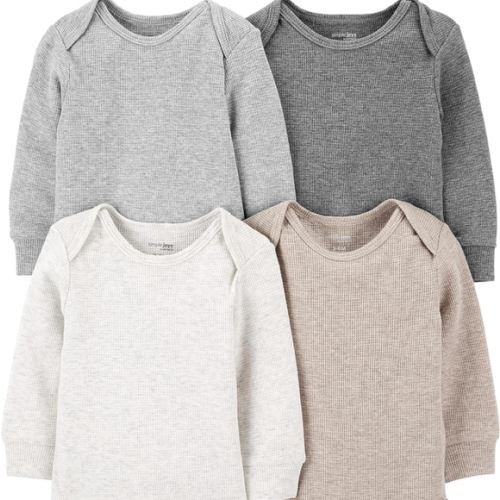 Simple Joys by Carter's Baby 4-pack Soft Thermal Long Sleeve Bodysuits