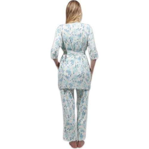 Analise During & After 5-Piece Maternity/Nursing Sleep Set for Mom & Baby, Color: Navy Stripe, XL