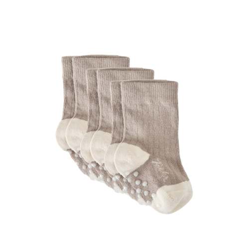 Crew Socks with grips 3 Pack - Light Mushroom – Pehr