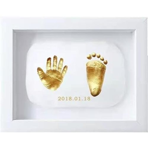 Baby Handprint Footprint Ornament Keepsake Maker Kit, Baby Nursery Memory Art Kit, Baby Shower Gifts, Xmas Gifts, Precious Moment for Newborn,Baby Boy/Girl, Personalized Baby Prints(8'')