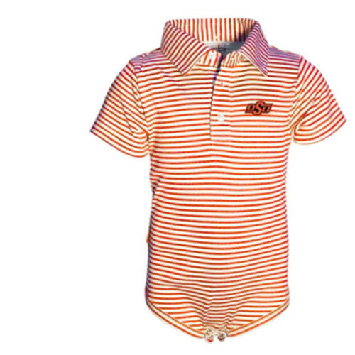 Oklahoma State Cowboys ORANGE Baby Carson Polo Romper - 91970884