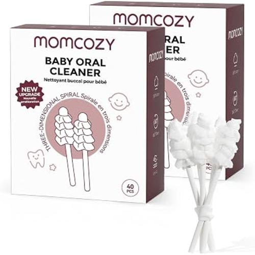Momcozy Baby Tongue Cleaner Baby Toothbrush Disposable Oral Cleaner 80Count | Baby Oral Cleaner, Toddler ToothBrush for Tooth Mouth Gum Clean, Baby Essentials for Newborn, Baby Mouth Cleaner Newborn